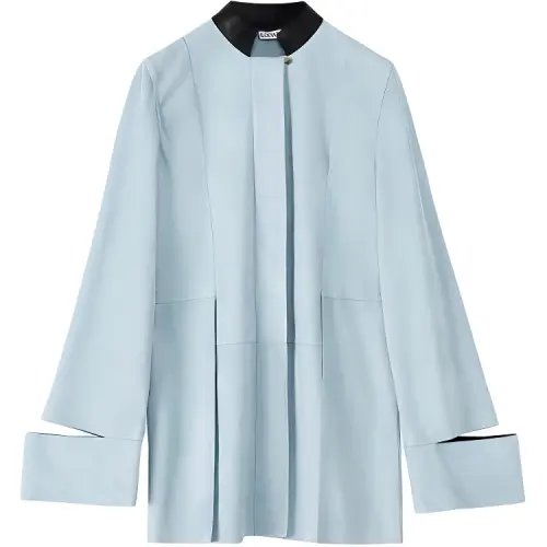 LOEWE Shirts Women's Blue Stand Collar Moderate Shirt