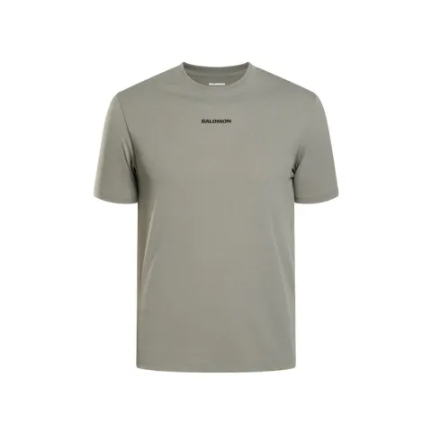 SALOMON T-Shirts Men's Khaki Crew Neck Moderate