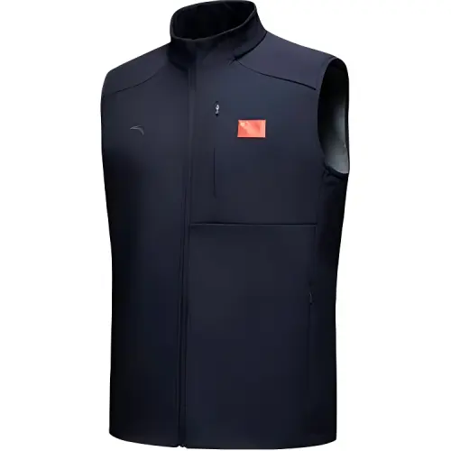 Anta Life Collection Athleisure Minimalist Style Fleece Lined Comfortable Vest Men's Legend Blue
