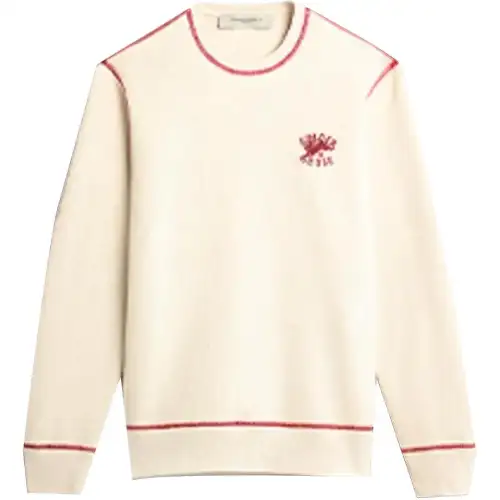 Golden Goose CNY Sweatshirts Men's White Crew Neck Moderate Regular