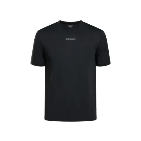 SALOMON T-Shirts Men's Black Crew Neck Moderate