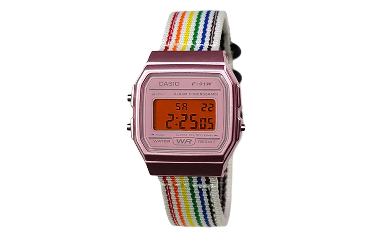 CASIO Custom Collection Quartz Movement Nylon Strap Watch Women's Watch Multicolor Watch Dial