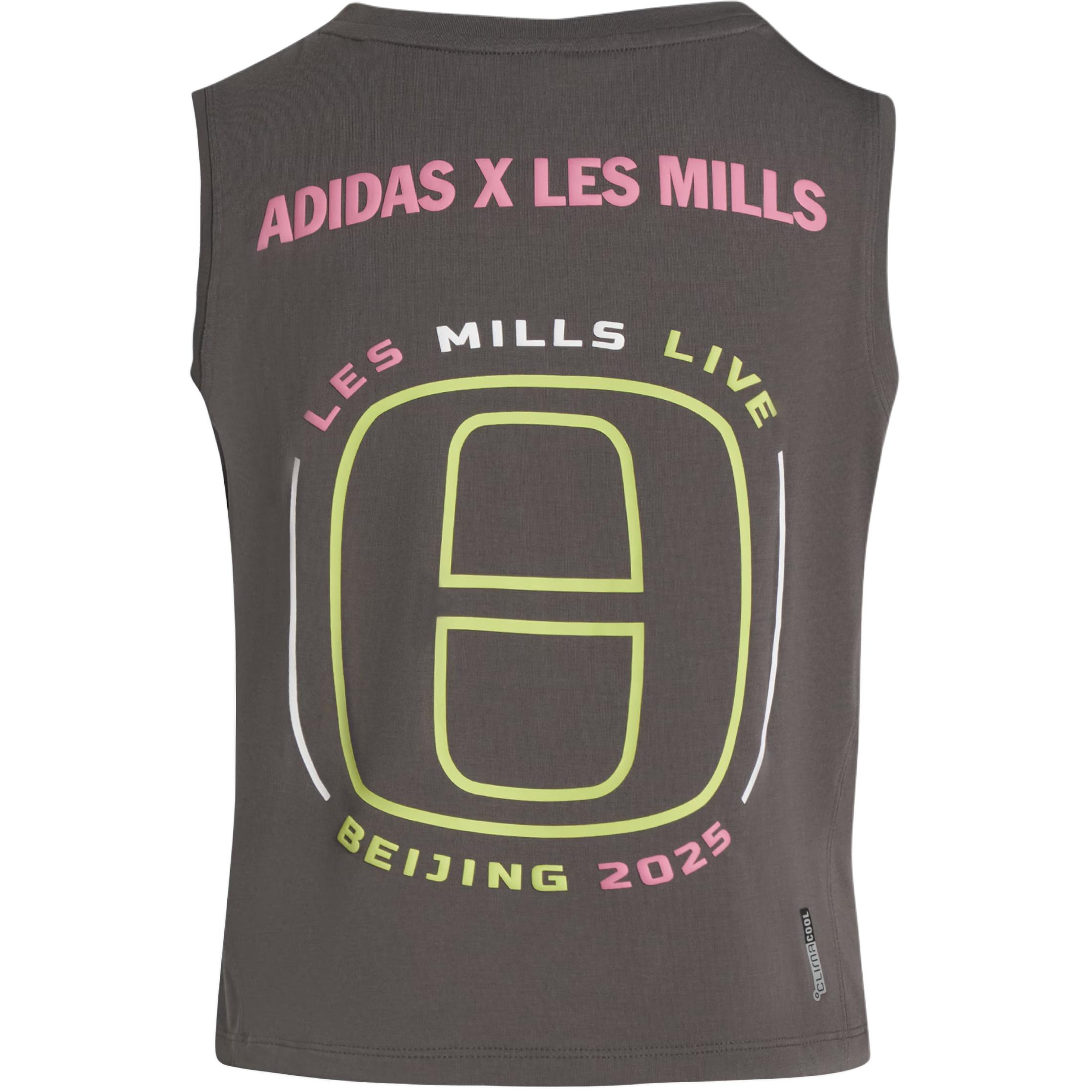 Adidas x LAIMEI,LIANMINGKUAN ClimacoolLES MILLS SS25 BEIJING TANK TOP Sport Vests Women’s Charcoal Gray