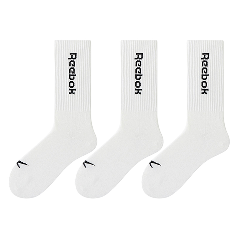 Reebok Breathable antibacterial sports base basketball knee socks for men and women, mid-length, absorbs sweat and smell, for teenagers