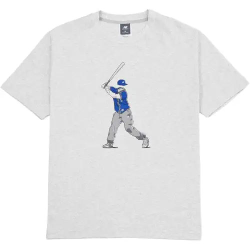 New Balance T Shirts Men's Gray Crew Neck