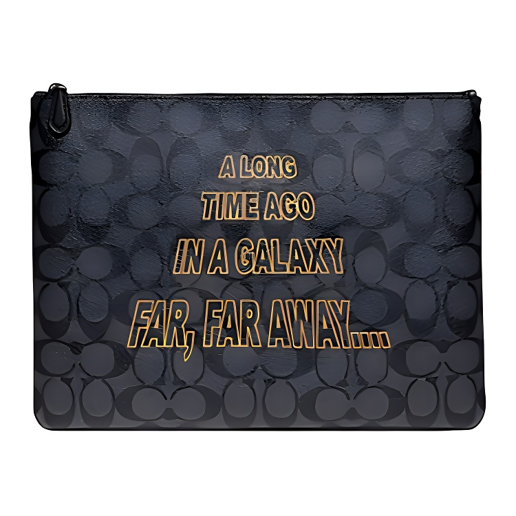 COACH Star Wars Collaboration Pouch Monogram Coated Canvas With Smooth Calfskin Clutch Men's Black