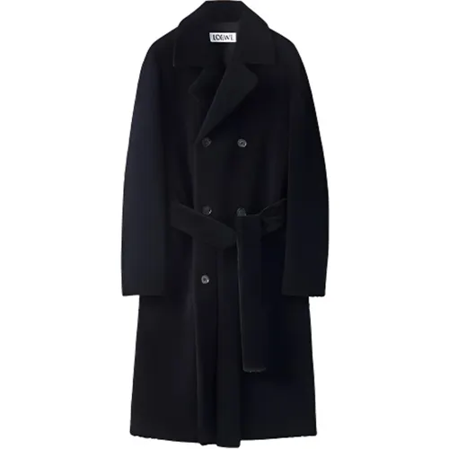 LOEWE Coats Men's Black Lapel Moderate Straight Fit