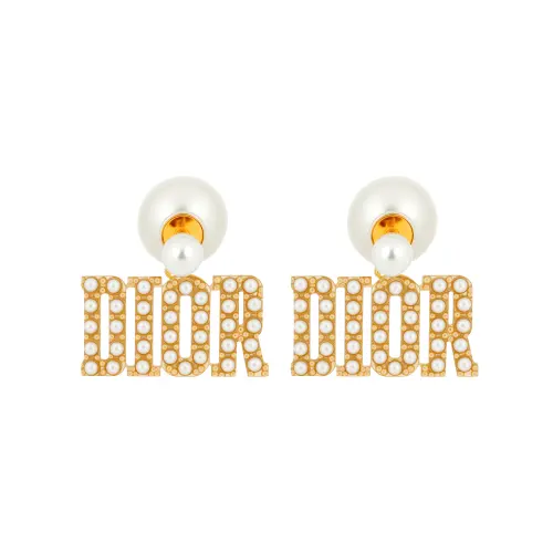 DIOR Metal Pearl Earrings Women's