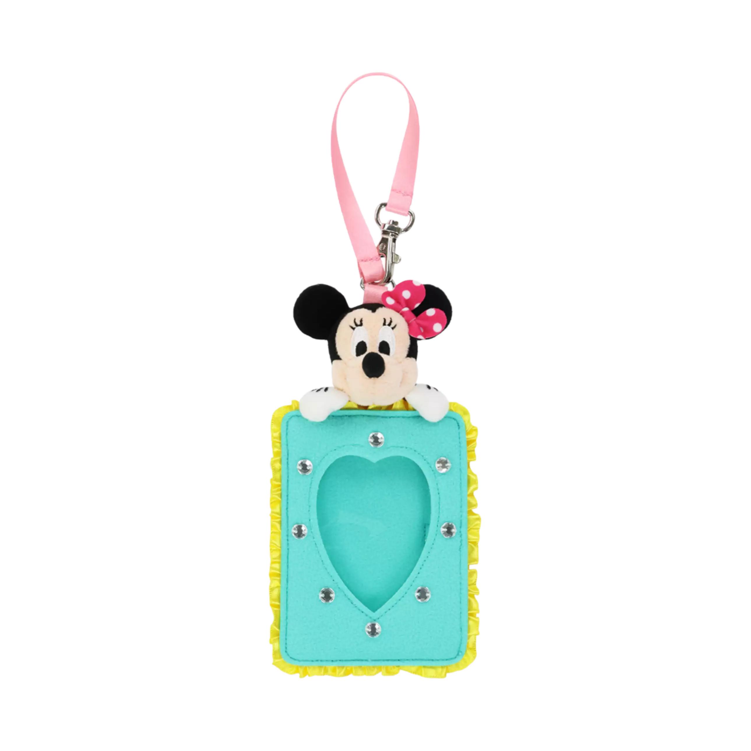 Disney Disney Minnie Series Dongdi Park Model Cartoon Cute Contrast Color Design Polyester (Polyester Fiber) Card Holder Women's Model Green and Yellow