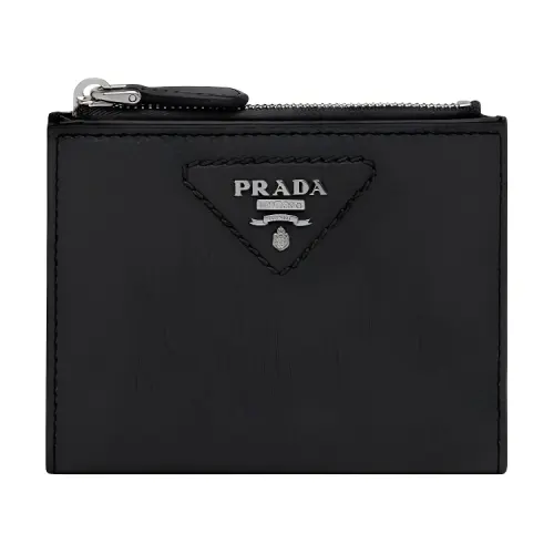 PRADA Leather Wallet Small Women's Black