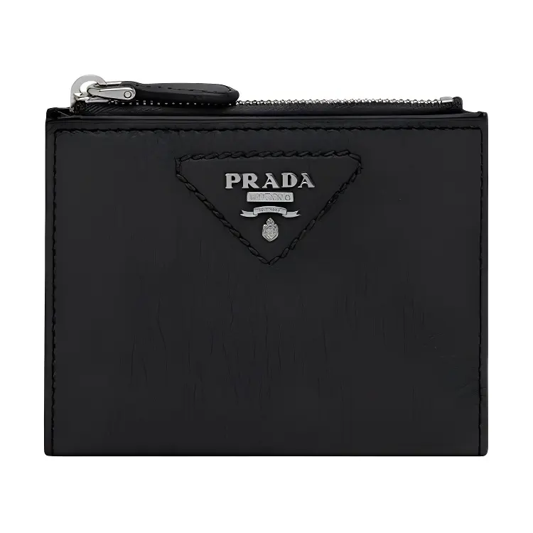 PRADA Leather Wallet Small Women's Black