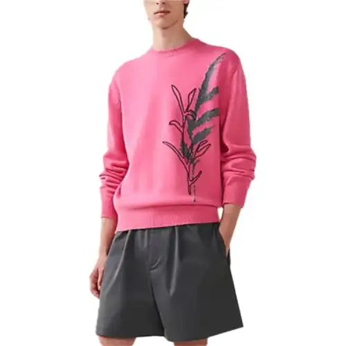HERMES Sweaters Men's Pink Crew Neck Moderate Other