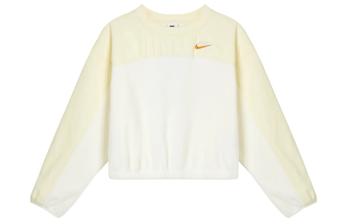 Nike Sweatshirts Women's White Crew Neck Moderate Nipped-in Waist