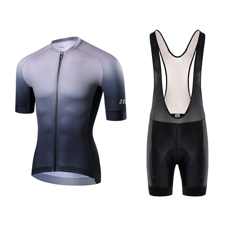 Li Ning, professional bike, road suspenders, equipment, shorts for cycling, set, with short sleeve, men's style