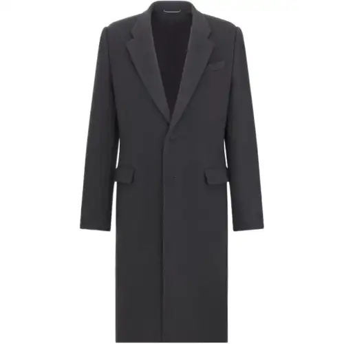 DIOR Coats Men's Gray Lapel Moderate Straight Fit