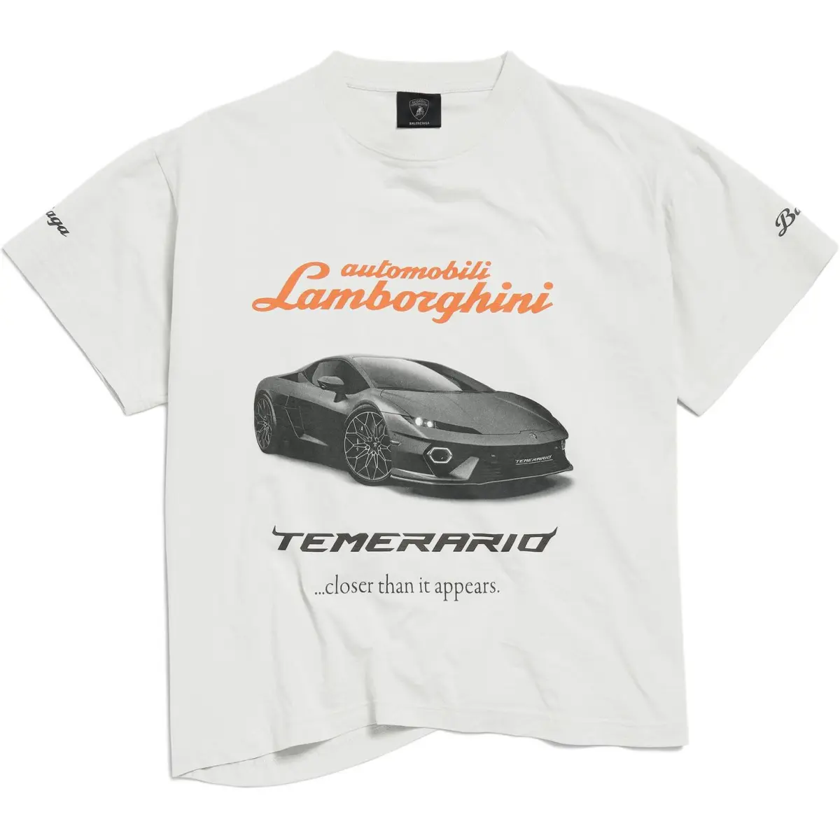 Balenciaga x AUTOMOBILI LAMBORGHINI T Shirt Women's White Loose Fit