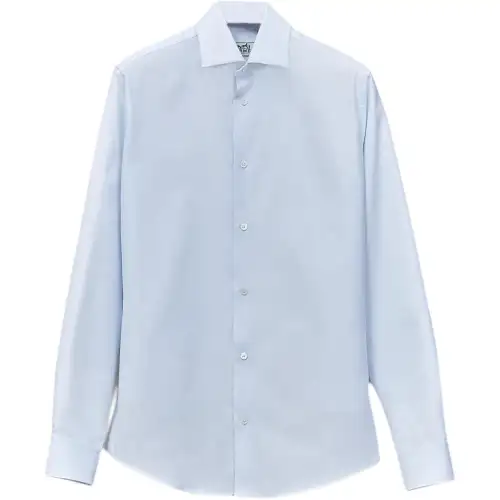 HERMES Shirts Men's Light Blue Pointed Collar Moderate