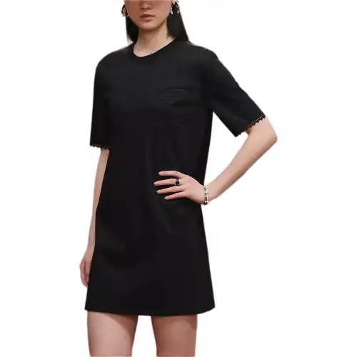HERMES FW25 Short Sleeved Dress Women's Black