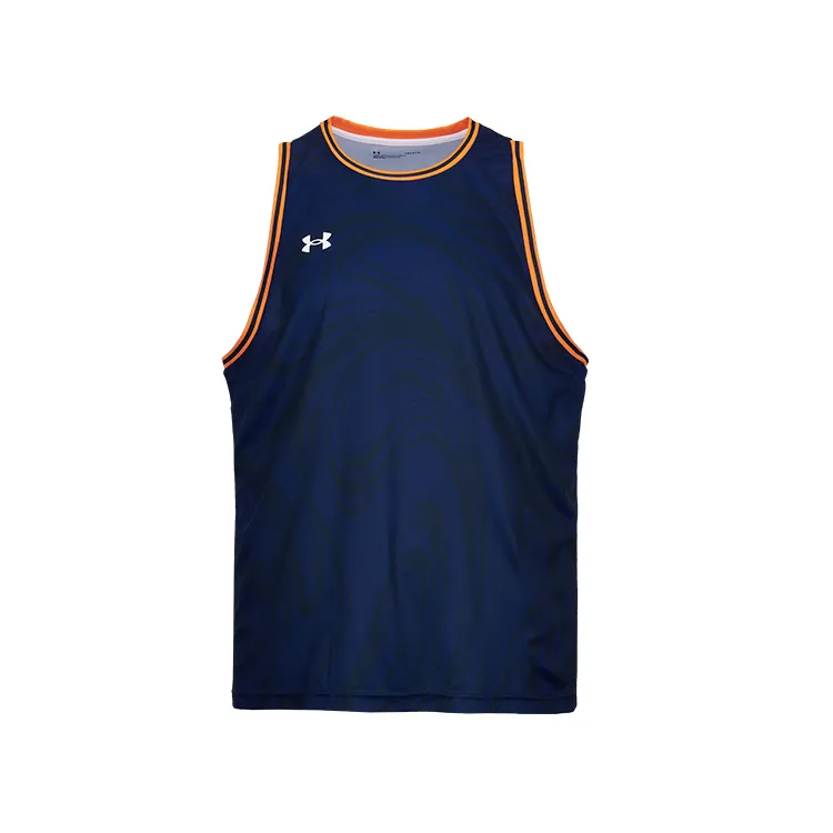 Under Armour Basketball Jersey Men's Dark Blue/Orange Edge