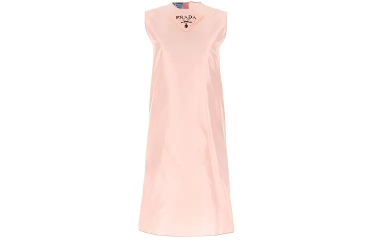 PRADA Sleeveless Dresses Women's Pink Crew Neck Moderate