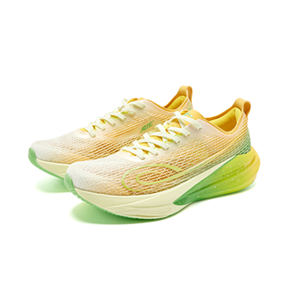 QIAODAN Cushioning Breathable Low top Physical Fitness Test & Exam Racing Running Shoes Men’s Yellow Green