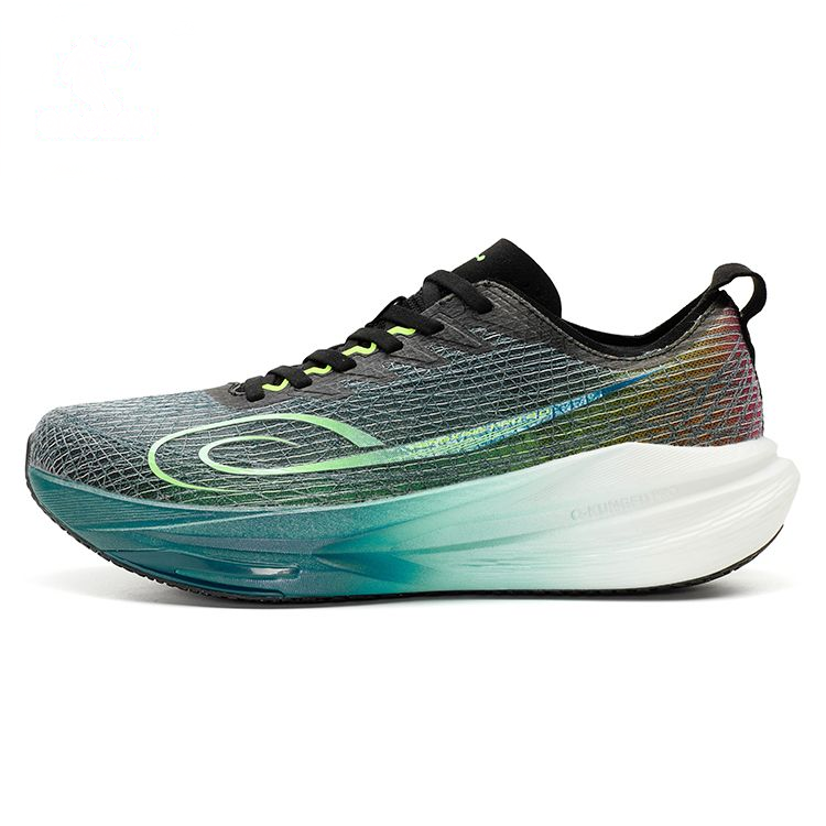 QIAODAN Cushioning Breathable Low top Physical Fitness Test & Exam Racing Running Shoes Men’s Black Green
