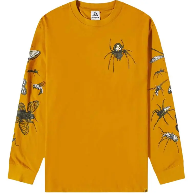 Nike T-Shirts Men's Orange Crew Neck Moderate Straight Fit