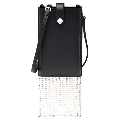 MIU MIU Leather Cell Phone Pouch Women's Black