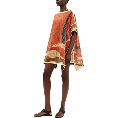 HERMES SS25 Shawl Women's Coral Orange