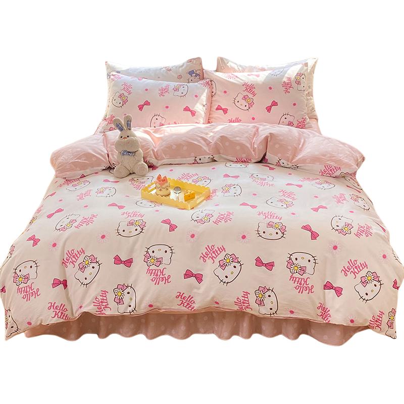 Sanrio Sanrio, hello kitty, cotton double-sided universal set, bedding, 3 piece set, 4 piece set