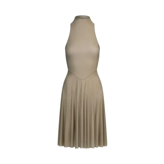 Skims SS25 MILKY SHEER HIGH NECK MIDI DRESS Sleeveless Dress Women's