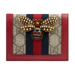 GUCCI Queen Margaret Canvas With Leather Card Holder Regular Women's Red & Blue & Ebony