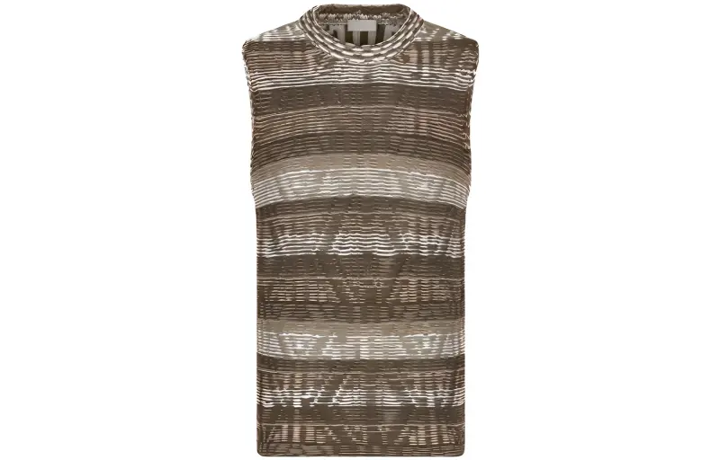 DIOR T Shirts Men's Brown Crew Neck Moderate Straight Fit