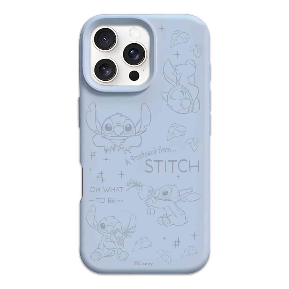 Disney Disney ABS+PC material Happy Stitch Real Liquid Simple Couple Ultra-thin all-inclusive dirt-resistant, environmentally friendly, skin-friendly soft rubber laser carving mobile phone case suitable for Apple 16/15/14 PRO/MAX cute style fresh
