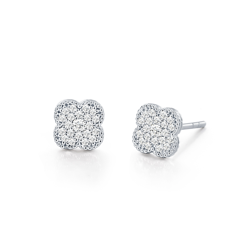 Ming Diamond International Four-leaf clover earrings with diamonds, explosive clover, classic fashionable style, versatile temperament, elegant and charming, light luxury item, girlfriend, wife, birthday #lucky 18K gold/diamond earrings, women's style
