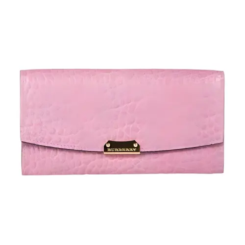 Burberry Flap Cow Leather Wallet, Card Holder Women's Pink