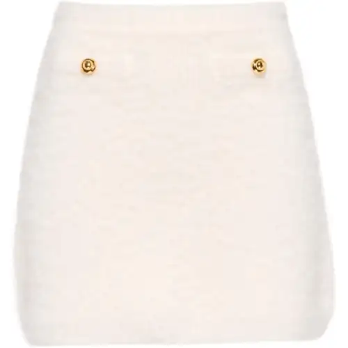 MIU MIU Casual Short Skirts Women's White Moderate Short Other