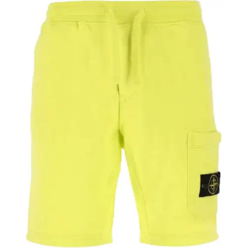 STONE ISLAND 64651 Cotton Fleece Garment Dyed Shorts