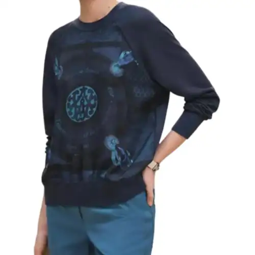 HERMES FW25 Knitwear Women's Ink Blue