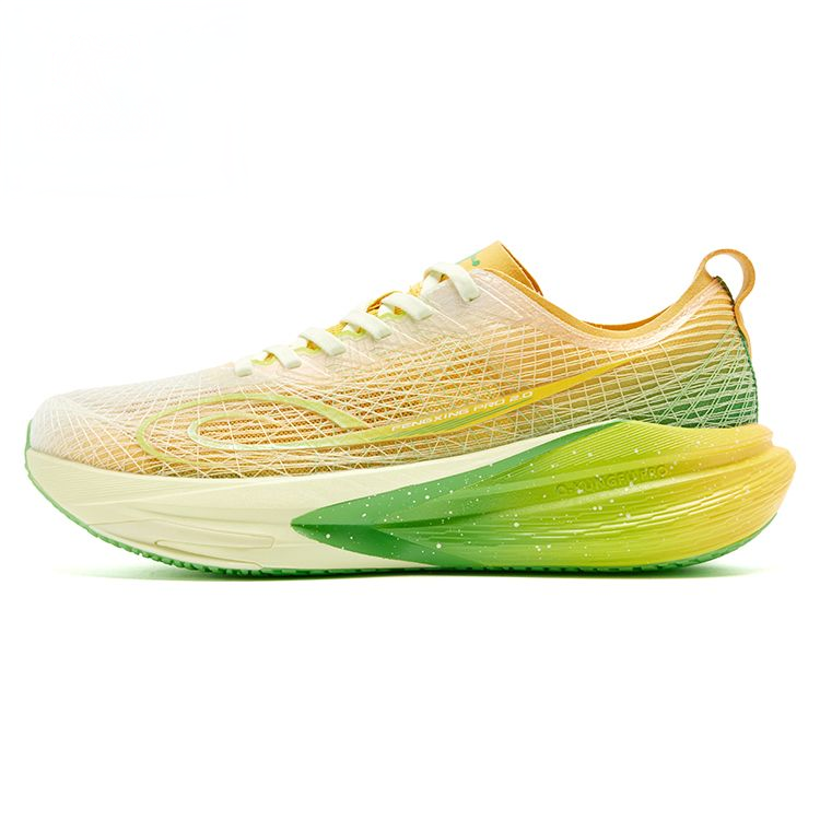 QIAODAN Cushioning Breathable Low top Physical Fitness Test & Exam Racing Running Shoes Men’s Yellow Green