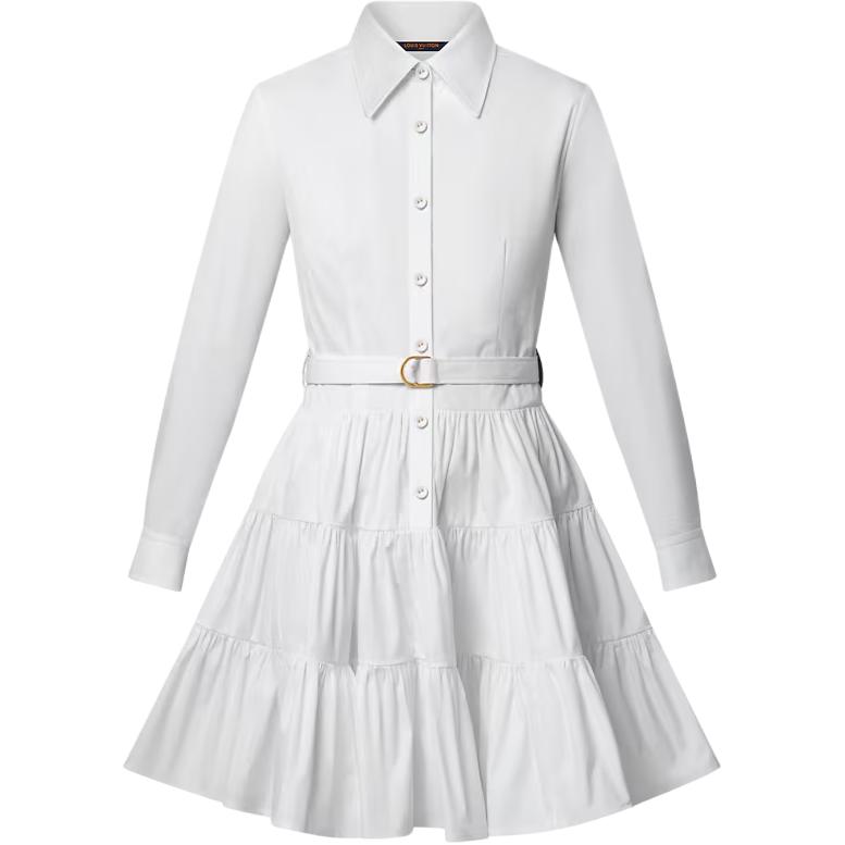 LOUIS VUITTON SS25 Long Sleeved Dress Women's White