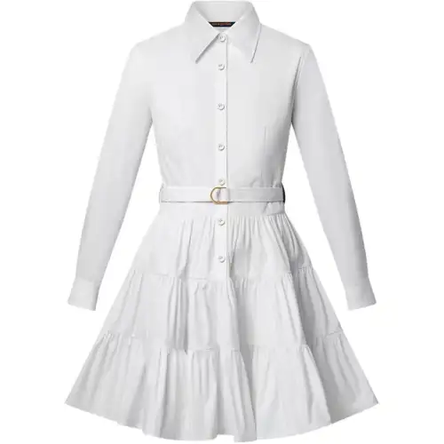 LOUIS VUITTON SS25 Long Sleeved Dress Women's White