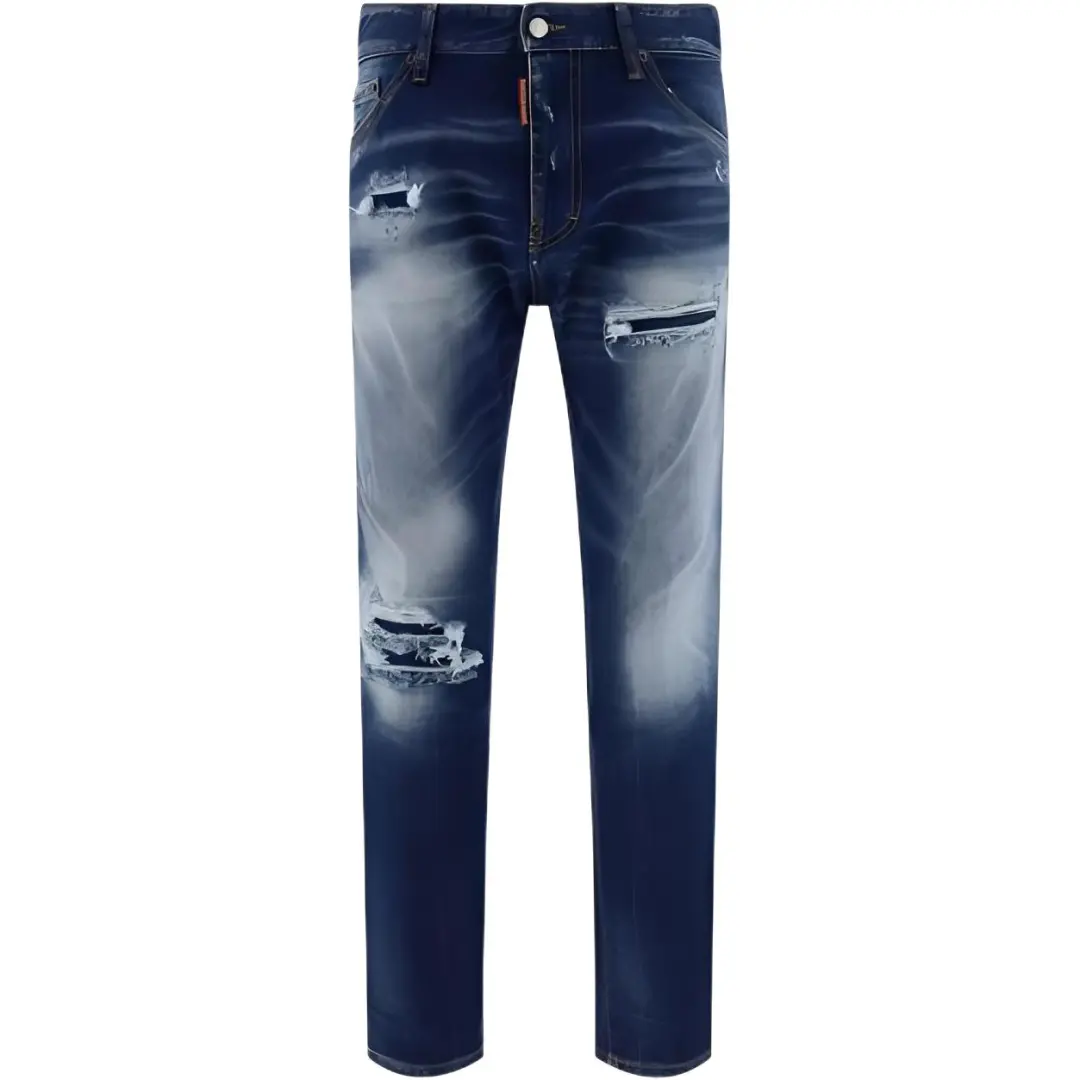 Dsquared2 Distressed Light Super Fade Wash Slim Jeans