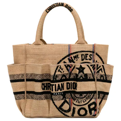 DIOR Canvas Handbag Small Women's Natural