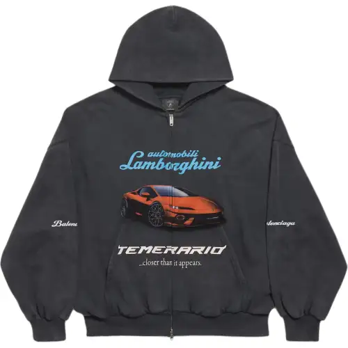 Balenciaga x AUTOMOBILI LAMBORGHINI Sweatshirt Slim Fit Men's Black