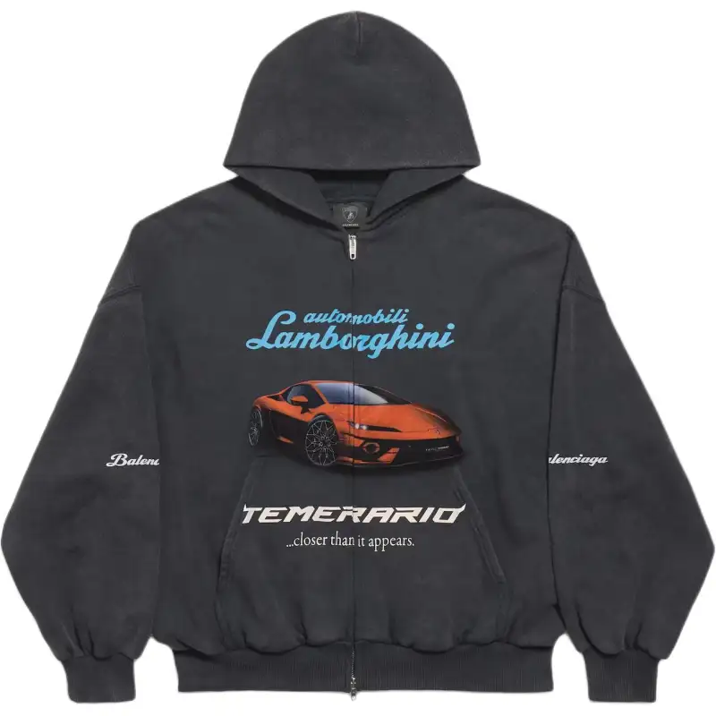 Balenciaga x AUTOMOBILI LAMBORGHINI Sweatshirt Slim Fit Men's Black