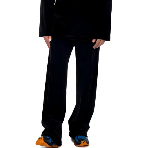 Balenciaga Casual Pants Men's Black Moderate Straight Fit Pants