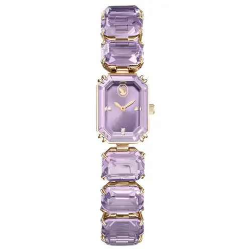 Swarovski Swarovski, quartz jewelry, watch strap stainless steel, purple dial, waterproof women's watch, quartz mechanism, 30mm, 50meter