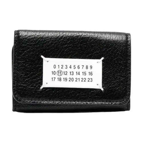Maison Margiela Trifold Leather Coin Purse Women's Black