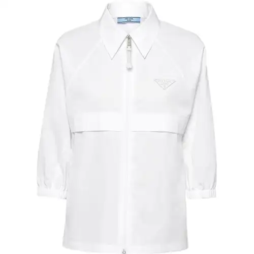 PRADA Shirts Women's White Lapel Moderate Other